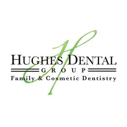 Logo of Hughes Dental Group; Family & Cosmetic Dentistry with a green "H."