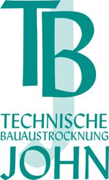 Logo mit den Buchstaben TB und Text: Technische Bauaustrocknung John.