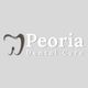 Logo for Peoria Dental Care with a stylized tooth design on a gray background.