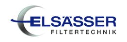 Logo von Elsässer Filtertechnik mit stilisiertem grauen Halbkreis und blauem Schriftzug.