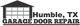 Logo of Humble, TX Garage Door Repair with a garage door graphic and bold text.