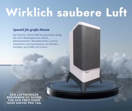 Speziell für große Räume ist der PAS 3300 entwickelt worden, ein Luftreiniger, der Coronaviren, Bakterien, Schimmelsporen und Feinstaub aus der Luft filtert.
