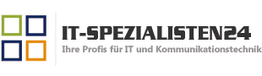 Logo von IT-Spezialisten24 mit Slogan: "Ihre Profis für IT und Kommunikationstechnik".