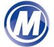 Blau-weißes Logo mit einem stilisierten "M" in der Mitte.