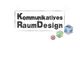 Logo mit Text "Kommunikatives RaumDesign" und drei bunten Würfeln in Rot, Grün und Blau.