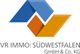 Logo von VR IMMO: SÜDWESTFALEN GmbH & Co. KG in Blau und Orange.