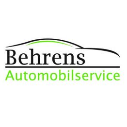 Logo von Behrens Automobilservice: Firmenname mit stilisiertem Autodach darüber.