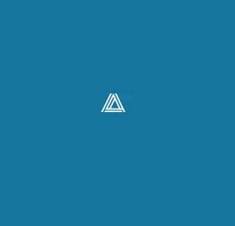 Ein weißes, dreieckiges Logo auf blauem Hintergrund.