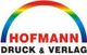 Logo von Hofmann Druck & Verlag, ein Regenbogen über dem Firmennamen.