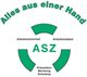 Logo mit Text: "Alles aus einer Hand", "Arbeitssicherheit", "Arbeitsschutz", "ASZ", "Prävention".
