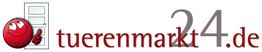 Logo von tuerenmarkt24.de mit einer roten Kugel und einer Tür.