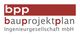 Logo der Firma bpp bauprojektplan Ingenieurgesellschaft mbH in Rot und Grau.