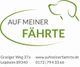 Logo mit Text "Auf Meiner Fährte" und Hundeskizze, Adresse und Website-Daten.