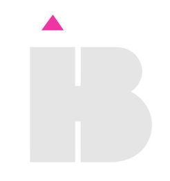 Graues „B“ mit einem kleinen pinken Dreieck darüber.