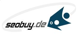 Logo mit Text "seobuy.de" und stilisiertem Fisch rechts daneben.