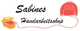 Logo von Sabines Handarbeitsshop mit Nähmaschine und Korb voller Wolle.