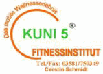 Logo von KUNI 5 Fitnessinstitut mit Kontaktangaben von Cerstin Schmidt.
