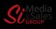 "Logo with red 'Si' and text: Media & Sales Group on a black background."