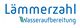 „Lämmerzahl Wasseraufbereitung“-Logo in blauer Schrift mit grün-blauem Wellen-Symbol.