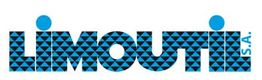 Logo de LIMOUTI S.A. con letras en azul y patrón de triángulos negros.