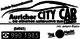 Logo von Auricher City Car mit Telefonnummer und Betreiberdetails. “Die günstige Alternative zum Taxi”.