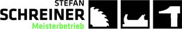 Logo mit Text "Stefan Schreiner Meisterbetrieb" und Symbolen für Säge, Hobel und Hammer.