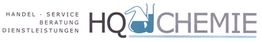 Logo: "HQ Chemie" mit Laborflasche, Text "Handel-Service-Beratung-Dienstleistungen".