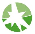 Grünes, stilisiertes Kreis-Logo mit einem weißen Stern in der Mitte.