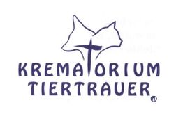 Logo des Krematoriums Tiertrauer mit Katzensilhouette und Kreuz.