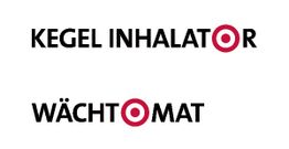 Text mit rot-weißen Kreisen: "KEGEL INHALATOR", "WÄCHTOMAT".