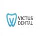 A blue tooth logo with "VICTUS DENTAL" in gray text beside it.