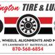 Tire and Lube logo with contact details and address, featuring a stylized tire graphic.