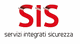 Logo con lettere "SIS" in rosso sopra il testo "servizi integrati sicurezza" in nero.