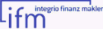 Logo mit blauem Text: "ifm" und "integrio finanz makler" oben rechts.