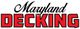 "Maryland Decking logo in black and red lettering on a white background."