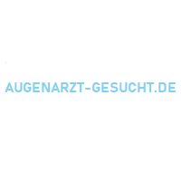 Blauer Schriftzug auf weißem Hintergrund: "AUGENARZT-GESUCHT.DE".