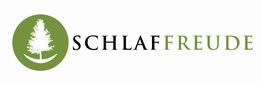 Logo: Grüner Kreis mit Baum, daneben Text "SCHLAFFREUDE".