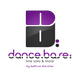 Logo mit stilisiertem "d.b.": dance.base, line solo & more by bettina drescher, in lila und schwarz.