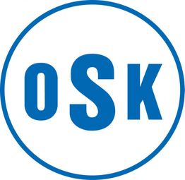 Blauer Kreis mit den Buchstaben "OSK" in der Mitte auf weißem Hintergrund.