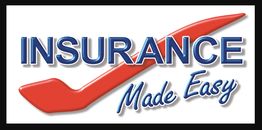 "Insurance Made Easy" text with a red swoosh symbol beneath the word "Insurance."