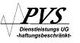 Logo der PVS Dienstleistungs UG mit kleiner EKG-Linie im Hintergrund.