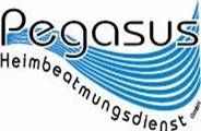Logo mit Schriftzug "Pegasus Heimbeatmungsdienst GmbH" und blauem Flügelmotiv.