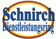 Logo mit blauem Text "Schnirch Dienstleistungsring" in einem rot-gelben ovalen Rahmen.
