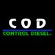 Texto "COD Control Diesel" en blanco, azul y verde sobre fondo negro.
