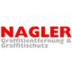 Logo mit rotem "Nagler" und grauem "Graffitientfernung & Graffitischutz" auf weißem Hintergrund.