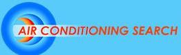 "Logo of Air Conditioning Search featuring blue and orange circular design on a light blue background."