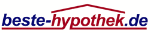 Logo: Text "beste-hypothek.de" mit einem stilisierten Hausdach darüber.