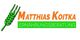 Logo mit grünem Weizen-Emblem und Text: Matthias Koitka Ernährungsberatung in Orange und Grün.
