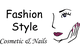 Fashion Style Logo mit stilisiertem Gesicht und Text "Cosmetic & Nails".