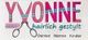 Logo mit Text "YVONNE", Schere als V, Slogan "hairlich gestylt", darunter "Damen Herren Kinder".
